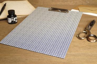 Preview: Blue clipboard A4 with nice decorative paper